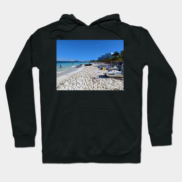 Beach at the hotel zone in Cancun, Quintana Roo, Mexico Hoodie by Kirkcov